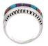 Turquoise Multicolor Inlay Sterling Silver Ring Size 6-1/2 NS39020
